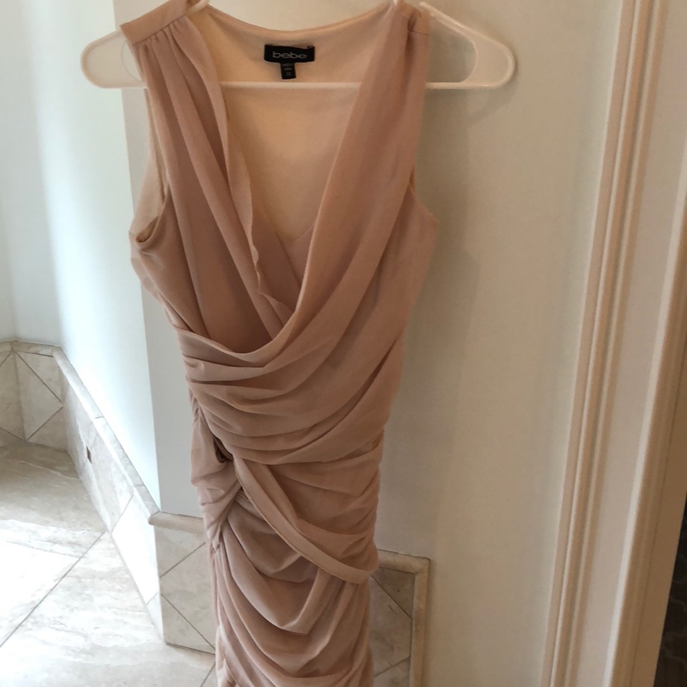 Nude Bebe chiffon fitted dress